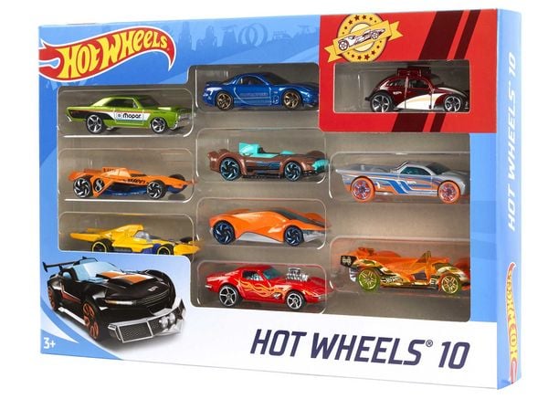 Produktbild: Hot Wheels Set mit 10Fahrzeugen im Ma&szlig;stab 1:64 f&uuml;r Sammler und Kinder