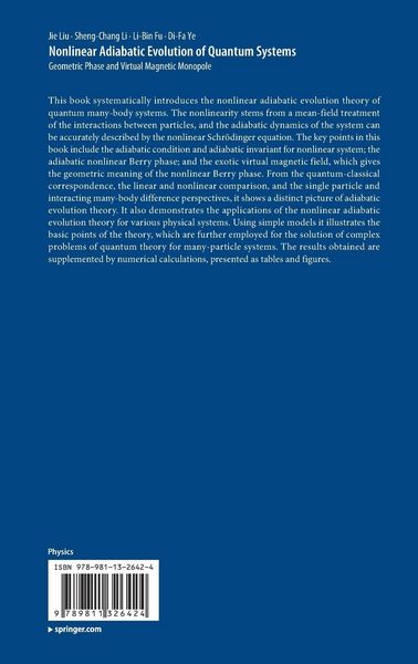 Produktbild: Nonlinear Adiabatic Evolution of Quantum Systems