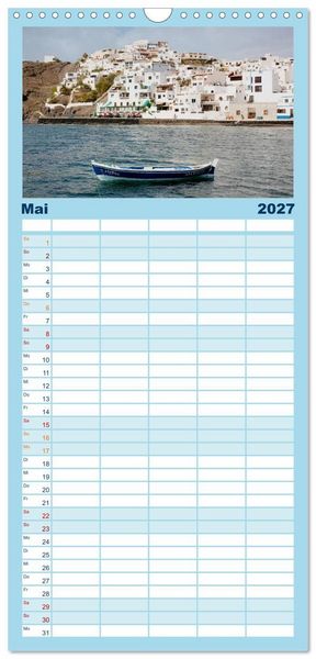 Produktbild: Familienplaner 2027 - Fuerteventura mit 5 Spalten (Wandkalender, 21 x 45 cm) CALVENDO