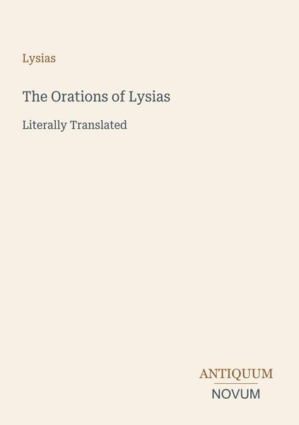 Produktbild: The Orations of Lysias
