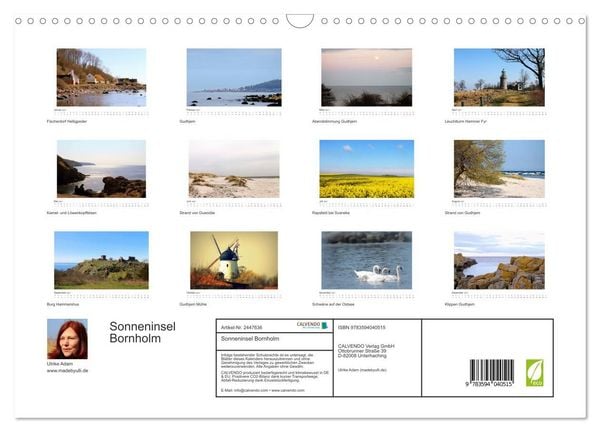 Produktbild: Sonneninsel Bornholm (Wandkalender 2027 DIN A3 quer), CALVENDO Monatskalender