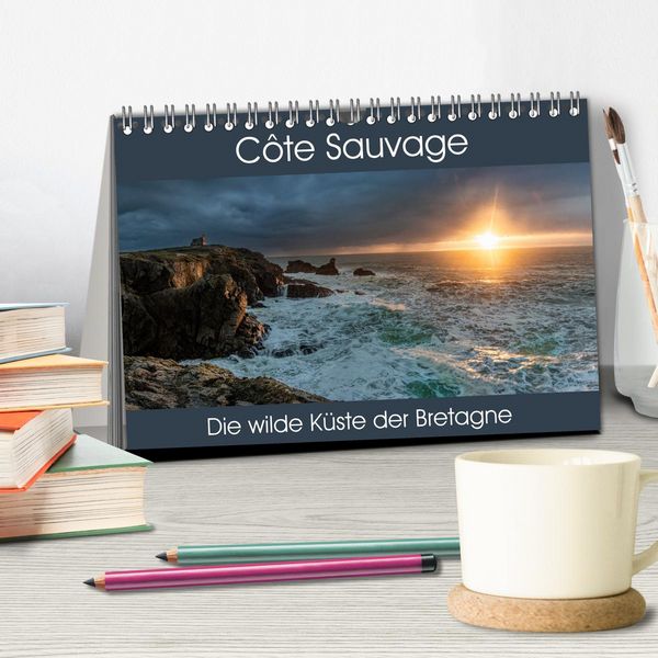 Produktbild: C&ocirc;te Sauvage - Die wilde K&uuml;ste der Bretagne (Tischkalender 2026 DIN A5 quer), CALVENDO Monatskalender