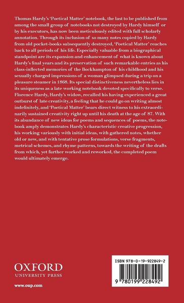 Produktbild: Thomas Hardy's 'Poetical Matter' Notebook