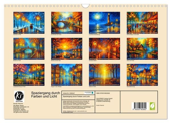 Produktbild: Spaziergang durch Farben und Licht (Wandkalender 2026 DIN A3 quer), CALVENDO Monatskalender