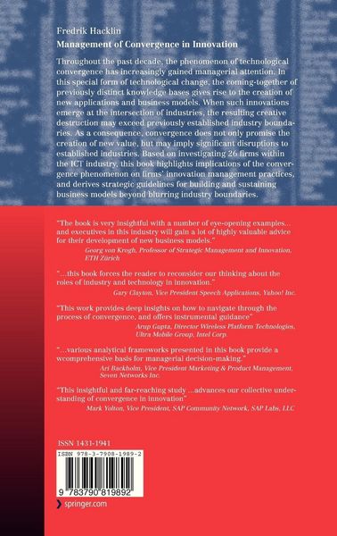 Produktbild: Management of Convergence in Innovation