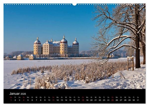 Produktbild: S&auml;chsische Burgen und Schl&ouml;sser (hochwertiger Premium Wandkalender 2026 DIN A2 quer), Kunstdruck in Hochglanz