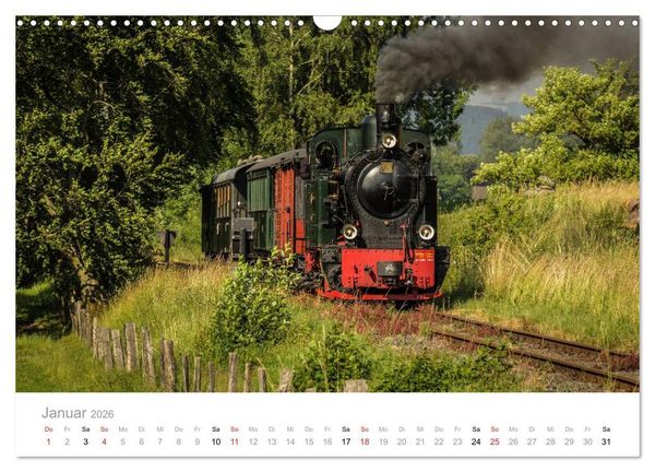 Produktbild: Schmalspurbahn Dampflok Bieberlies (Wandkalender 2026 DIN A3 quer), CALVENDO Monatskalender