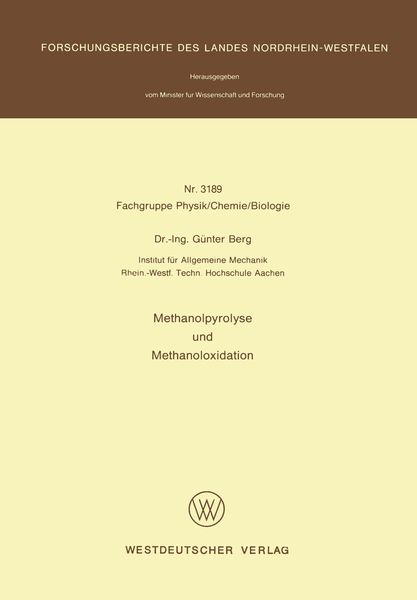 Produktbild: Methanolpyrolyse und Methanoloxidation