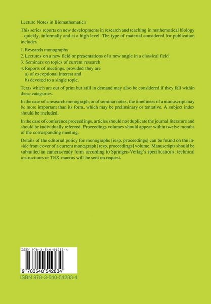 Produktbild: Differential Equations Models in Biology, Epidemiology and Ecology