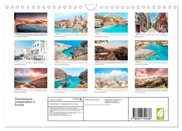 Produktbild: Griechenland - Inselparadies in Europa (Wandkalender 2026 DIN A4 quer), CALVENDO Monatskalender