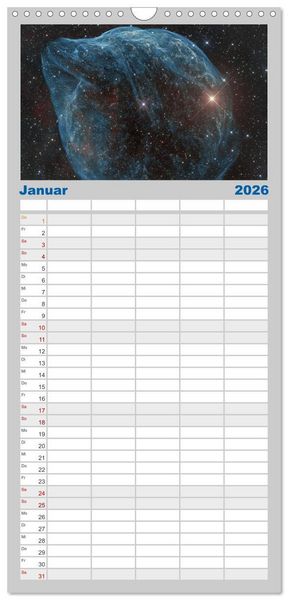 Produktbild: Familienplaner 2026 - Juwelen der Nacht mit 5 Spalten (Wandkalender, 21 x 45 cm) CALVENDO