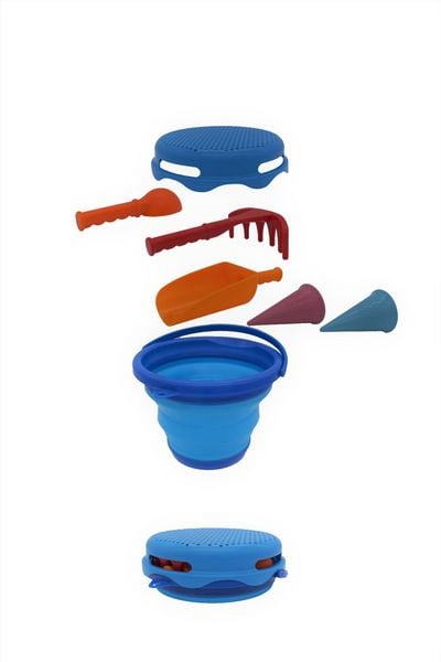 Produktbild: Schildkr&ouml;t Funsports - 7in1 Sand Toys Falteimer Set - blau