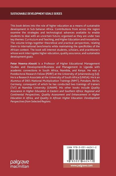 Produktbild: The Sustainability of Higher Education in Sub-Saharan Africa