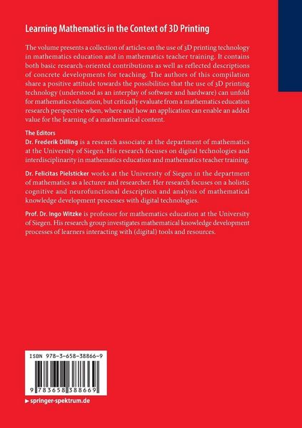 Produktbild: Learning Mathematics in the Context of 3D Printing
