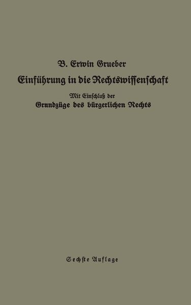Produktbild: Einf&uuml;hrung in die Rechtswissenschaft