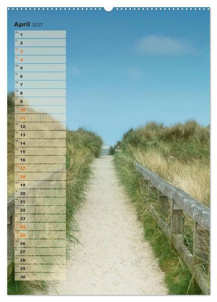 Produktbild: Zwischen D&uuml;nen und Watt / Geburtstagskalender (Wandkalender 2027 DIN A2 hoch), CALVENDO Monatskalender