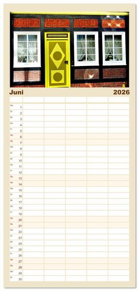 Produktbild: Familienplaner 2026 - Malerisches Stade mit 5 Spalten (Wandkalender, 21 x 45 cm) CALVENDO