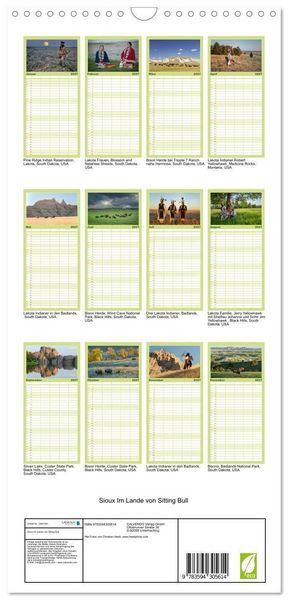 Produktbild: Familienplaner 2027 - Sioux Im Lande von Sitting Bull mit 5 Spalten (Wandkalender, 21 x 45 cm) CALVENDO