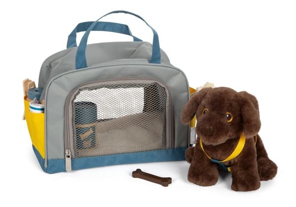 Produktbild: Hund mit Tasche und Pflege-Set