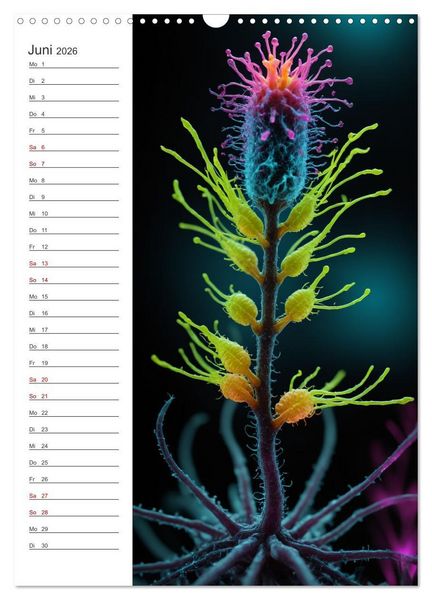 Produktbild: Leuchtende Mikroflora (Wandkalender 2026 DIN A3 hoch), CALVENDO Monatskalender
