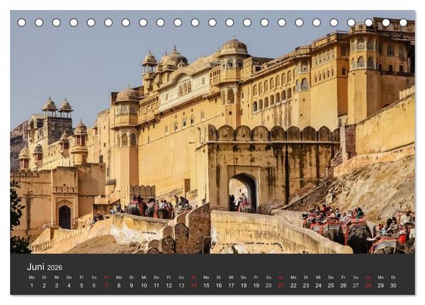 Produktbild: Indien 2026 Tempel, Tiger und Pal&auml;ste (Tischkalender 2026 DIN A5 quer), CALVENDO Monatskalender