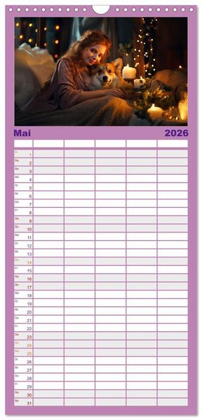Produktbild: Familienplaner 2026 - Verzaubert von Magie und Romantik mit 5 Spalten (Wandkalender, 21 x 45 cm) CALVENDO