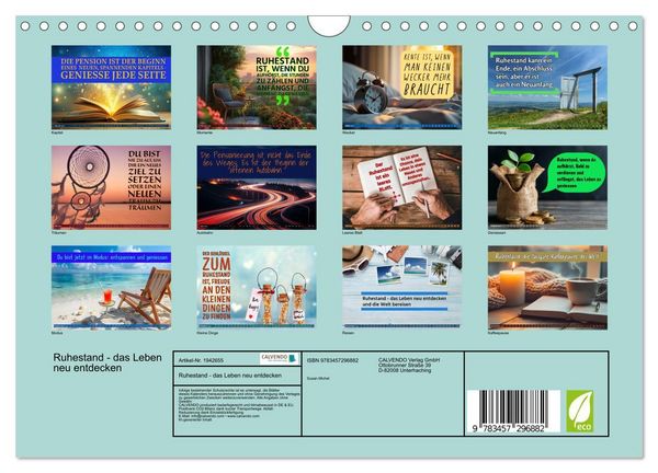 Produktbild: Ruhestand - das Leben neu entdecken (Wandkalender 2026 DIN A4 quer), CALVENDO Monatskalender