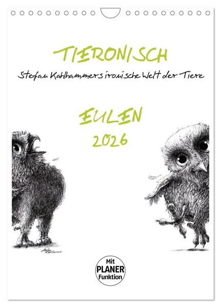 Produktbild: Tieronisch Eulen (Wandkalender 2026 DIN A4 hoch), CALVENDO Monatskalender