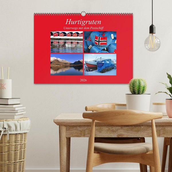 Produktbild: Hurtigruten - Unterwegs mit dem Postschiff (Wandkalender 2026 DIN A3 quer), CALVENDO Monatskalender