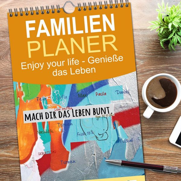 Produktbild: Familienplaner 2026 - Enjoy your life - Genie&szlig;e das Leben mit 5 Spalten (Wandkalender, 21 x 45 cm) CALVENDO