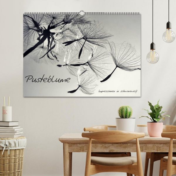 Produktbild: Pusteblume - Impressionen in schwarzwei&szlig; (Wandkalender 2026 DIN A2 quer), CALVENDO Monatskalender