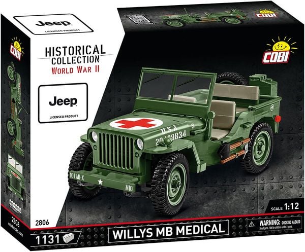 Produktbild: COBI Historical Collection 2806 - Willys MB Medical, Jeep, WWII, 1:12 Bausatz, 1131 Klemmbausteine