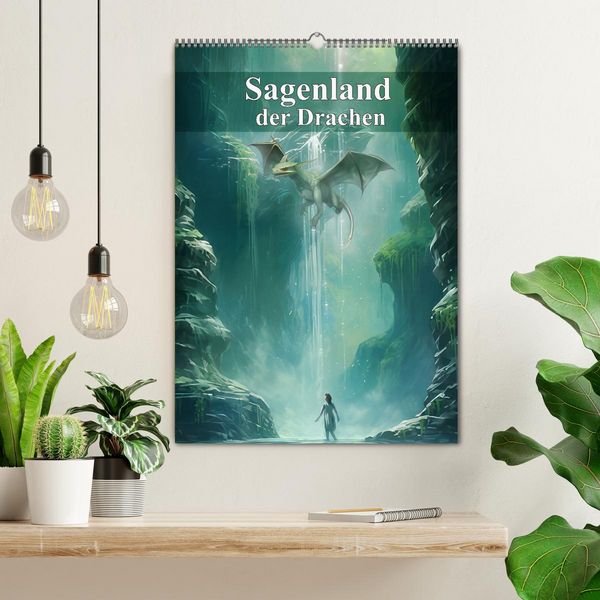 Produktbild: Sagenland der Drachen (Wandkalender 2026 DIN A2 hoch), CALVENDO Monatskalender