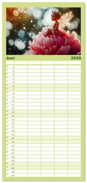 Produktbild: Familienplaner 2026 - Niedliche Naturwesen mit 5 Spalten (Wandkalender, 21 x 45 cm) CALVENDO