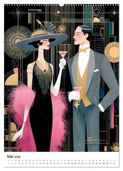 Produktbild: Art Deco - Glamour, Geometrie und Goldstaub (hochwertiger Premium Wandkalender 2026 DIN A2 hoch), Kunstdruck in Hochglanz