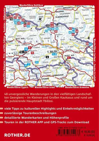 Produktbild: ROTHER Wanderf&uuml;hrer Georgien. 48 Touren im Kleinen und Gro&szlig;en Kaukasus und rund um Tbilissi