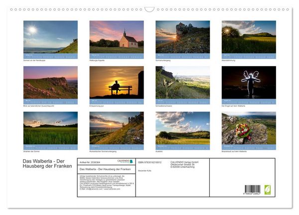 Produktbild: Das Walberla - Der Hausberg der Franken (Wandkalender 2026 DIN A2 quer), CALVENDO Monatskalender
