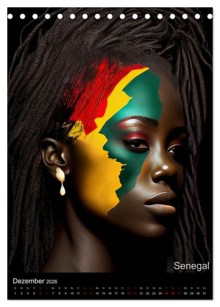 Produktbild: Afrikanische Sch&ouml;nheiten (Tischkalender 2026 DIN A5 hoch), CALVENDO Monatskalender