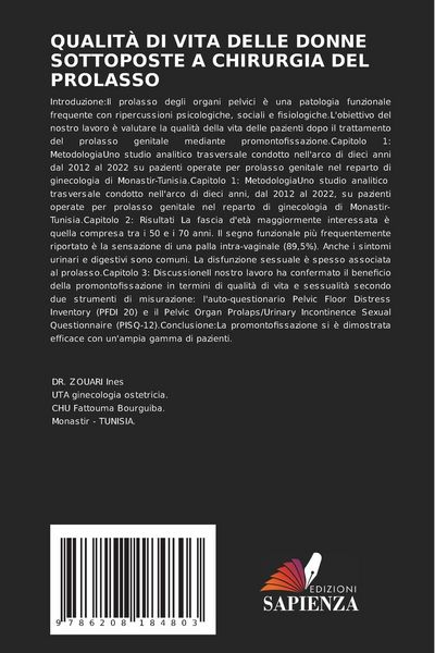 Produktbild: Qualit&agrave; Di Vita Delle Donne Sottoposte a Chirurgia Del Prolasso