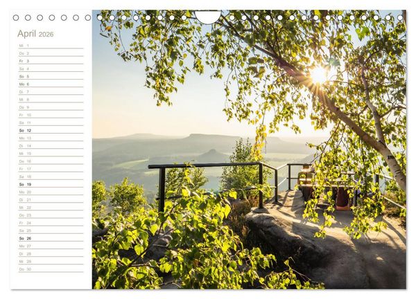 Produktbild: Der Sonne entgegen &ndash; Elbsandstein (Wandkalender 2026 DIN A4 quer), CALVENDO Monatskalender