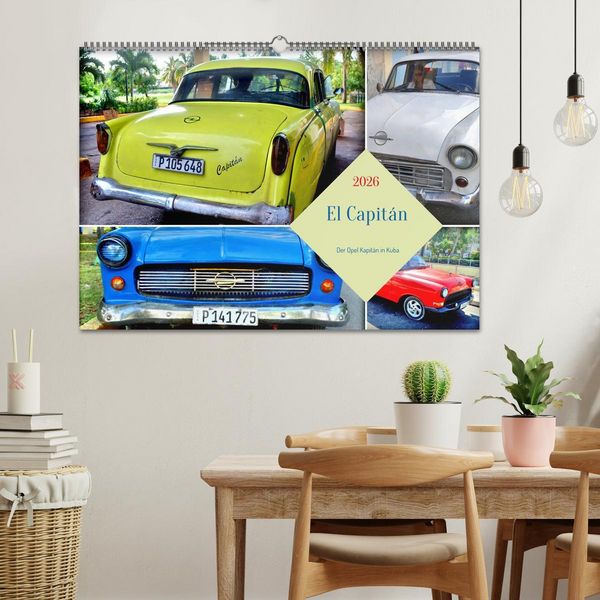 Produktbild: El Capit&aacute;n - Der Opel Kapit&auml;n in Kuba (Wandkalender 2026 DIN A2 quer), CALVENDO Monatskalender