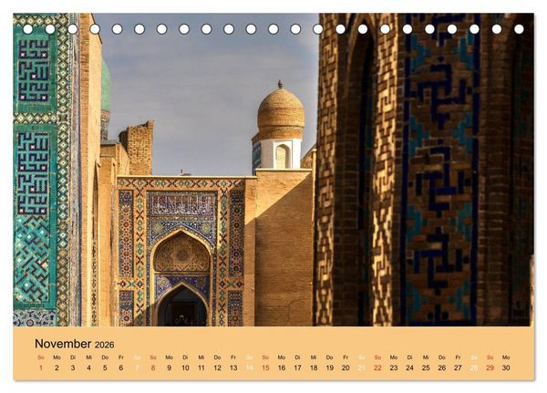 Produktbild: Uzbekistan - m&auml;rchenhafte Seidenstra&szlig;e (Tischkalender 2026 DIN A5 quer), CALVENDO Monatskalender