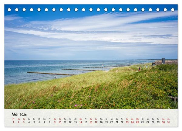 Produktbild: Fischland-Dar&szlig;-Zingst - Zwischen Bodden und Ostsee (Tischkalender 2026 DIN A5 quer), CALVENDO Monatskalender