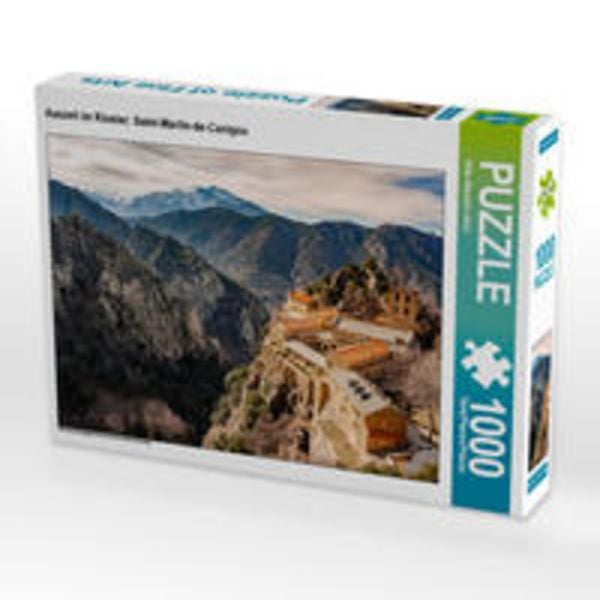 CALVENDO Puzzle Auszeit im Kloster: Saint-Martin-de-Canigou | 1000 Teile Lege-Größe 64x48cm Foto-Puzzle für glückliche Stunden