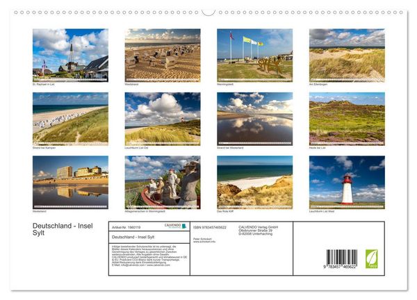 Produktbild: Deutschland - Insel Sylt (hochwertiger Premium Wandkalender 2026 DIN A2 quer), Kunstdruck in Hochglanz