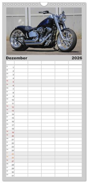 Produktbild: Familienplaner 2026 - Best of Custom- and Showbikes mit 5 Spalten (Wandkalender, 21 x 45 cm) CALVENDO