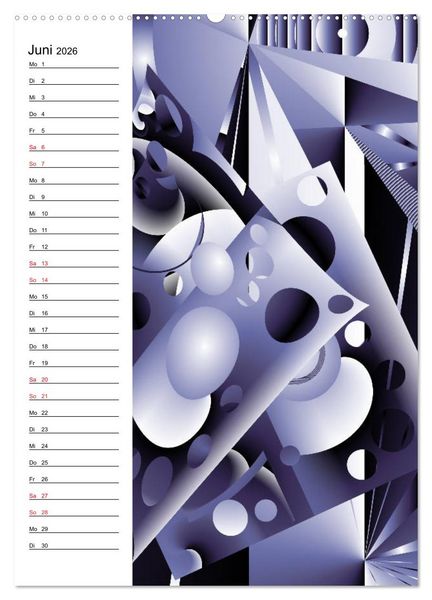 Produktbild: Geometrische Raumeindr&uuml;cke Planer (Wandkalender 2026 DIN A2 hoch), CALVENDO Monatskalender