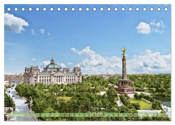 Produktbild: Berlin zur Kaiserzeit &ndash; Fotos neu restauriert und detailkoloriert (Tischkalender 2026 DIN A5 quer), CALVENDO Monatskalender