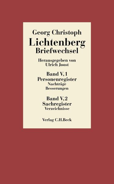 Produktbild: Lichtenberg Briefwechsel Bd. 5: Register