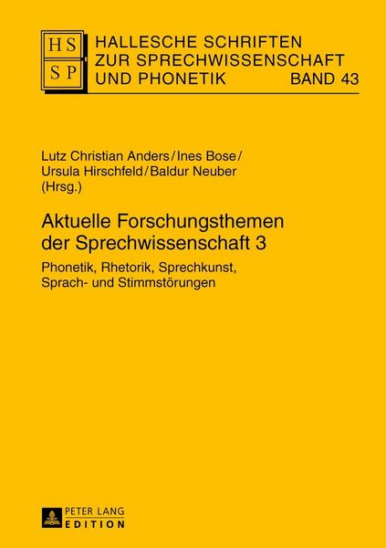 Produktbild: Aktuelle Forschungsthemen der Sprechwissenschaft 3